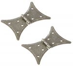 Dark Pewter, Wrought Iron Butterfly Hinges, Rustproof Finish (VF32)